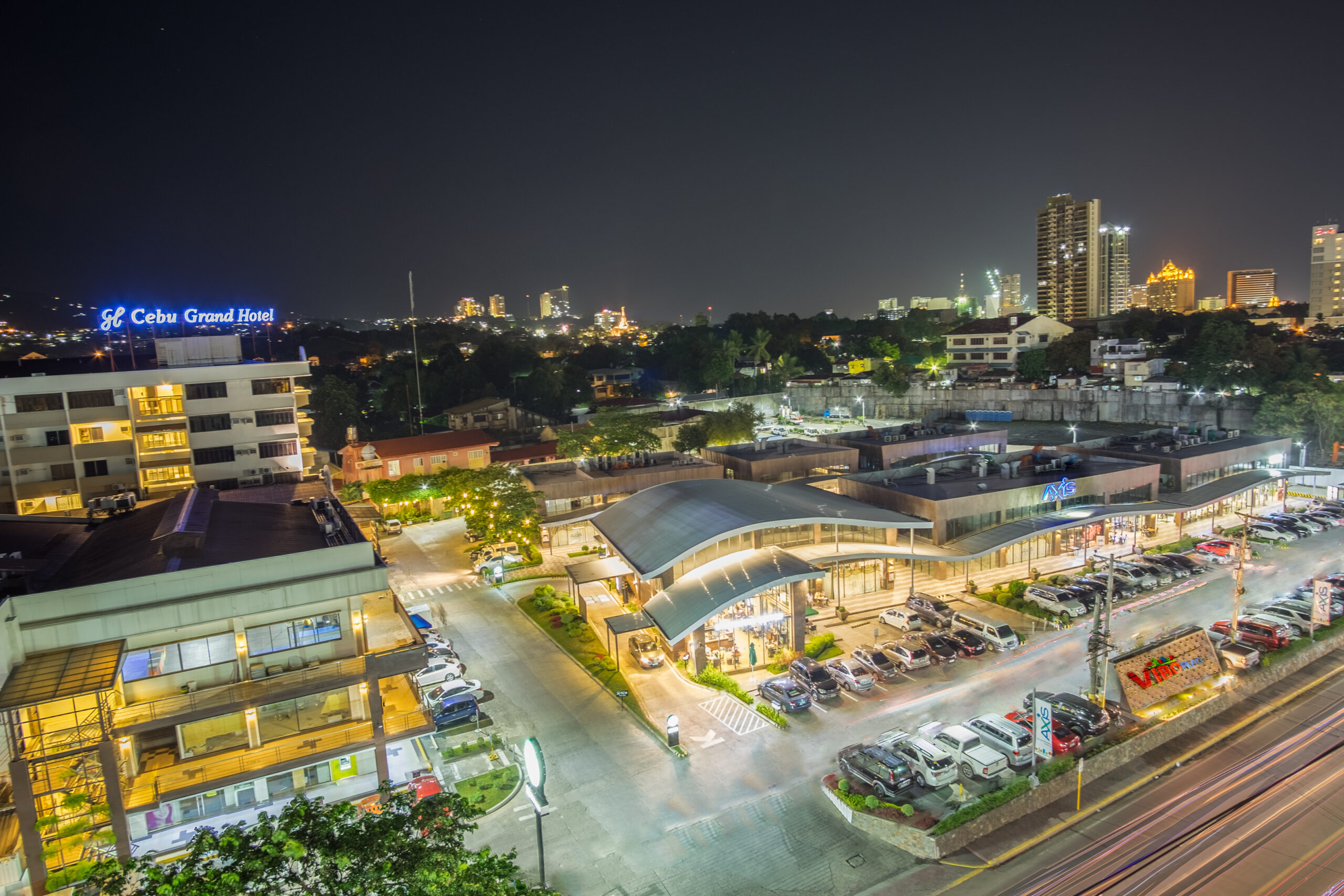 Aerial View of Vibo Place at night